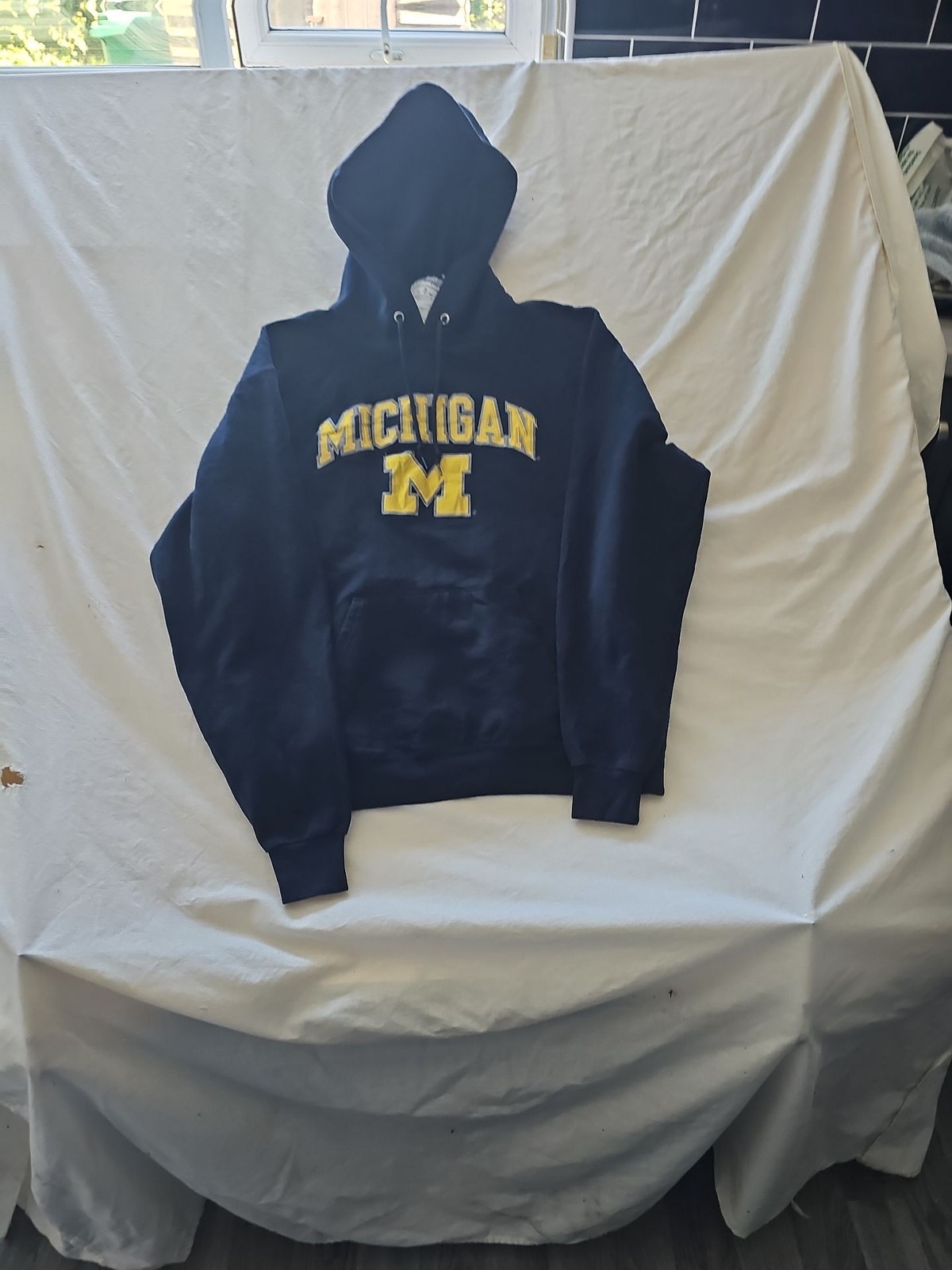 Vintage Champion Michigan Wolverines Navy Hoodie size us m 275