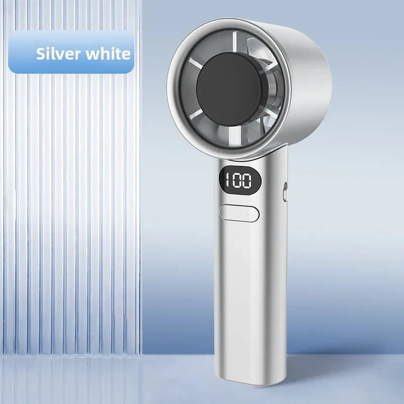 Mini Handheld Turbo Fan USB Rechargeable Digital Display Portable Cooling Fan - Image 3