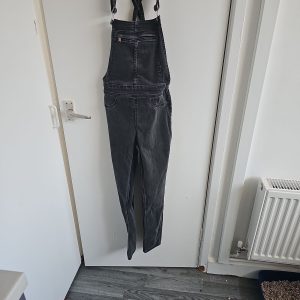 H&M Divided Grey Washed Denim Overalls Dungarees size 8 263