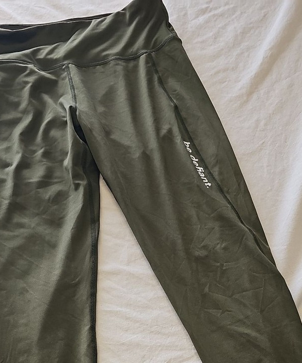 Be Defiant Activewear Olive Green Performance Leggings approx uk10 P755 - Image 11