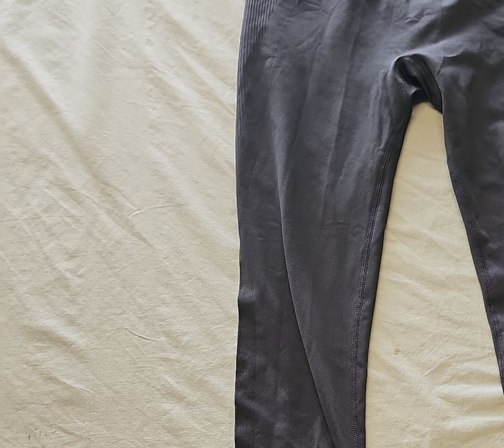 Primark WORKOUT Seamless Ribbed Leggings in Charcoal Grey P757 - Image 6