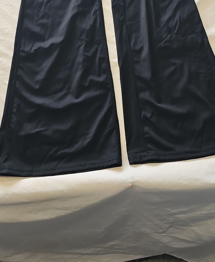 Black High-Waisted Flare Yoga Pants Xl P749 - Image 9