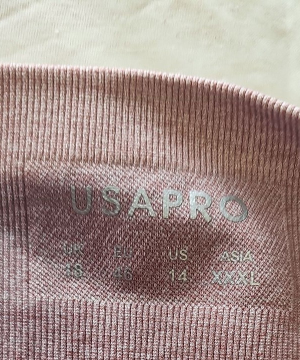 USA Pro Seamless High-Waisted Marl Leggings in Dusty Pink Uk18 727 - Image 8