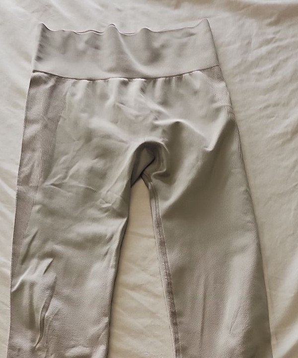 Primark Women's Seamless High-Waisted Ribbed Leggings in Stone P747 - Image 5