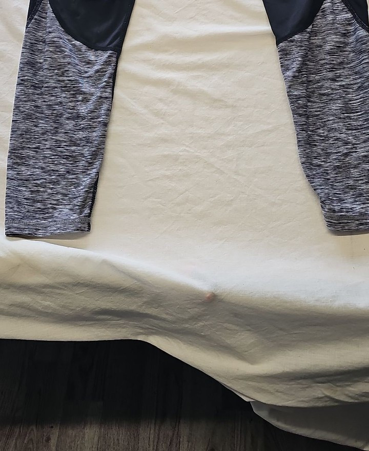 Women's Two-Tone Activewear Leggings - Black and Heather Grey M O740 - Image 8