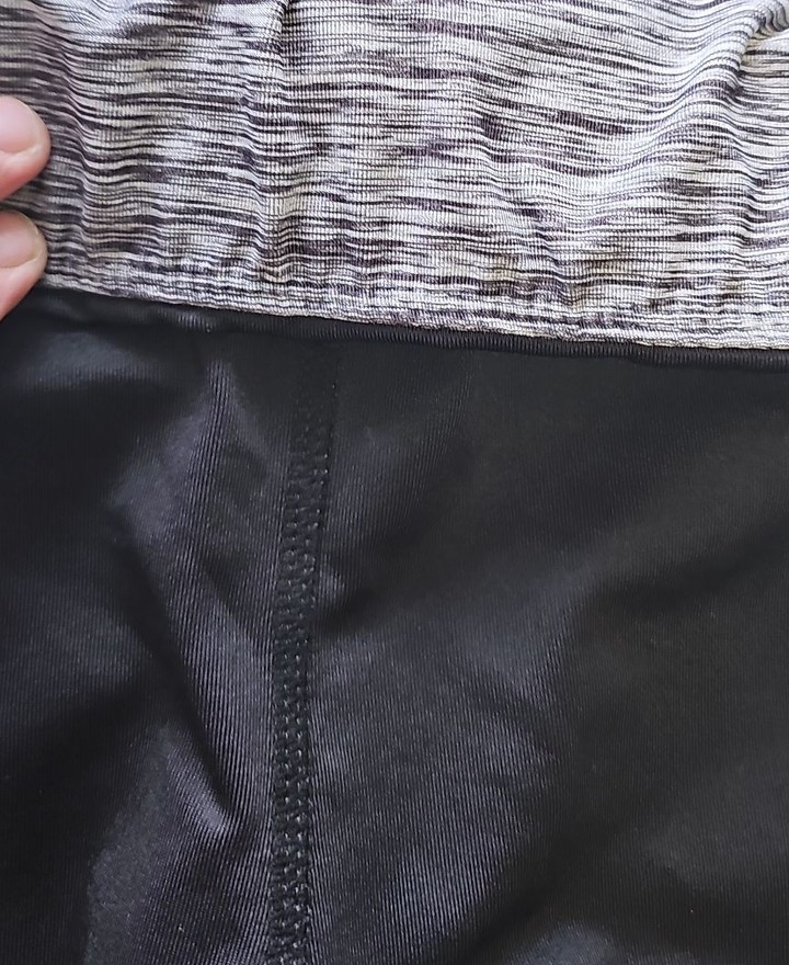 Women's Two-Tone Activewear Leggings - Black and Heather Grey M O740 - Image 10