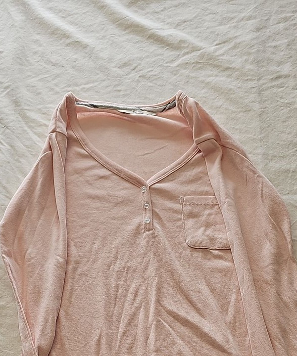 Tu Woman Peach Pink Henley Long Sleeve Top - Size 12 N580 - Image 5