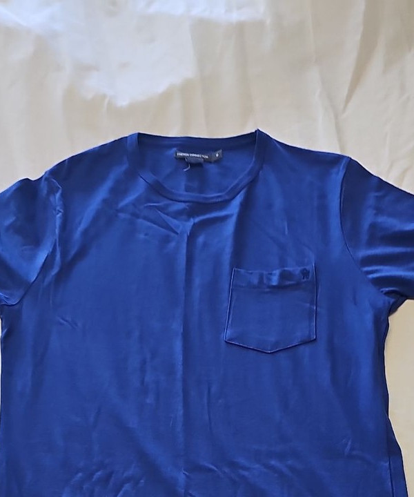French Connection Men's Cobalt Blue Pocket T-Shirt M Q772 - Image 7