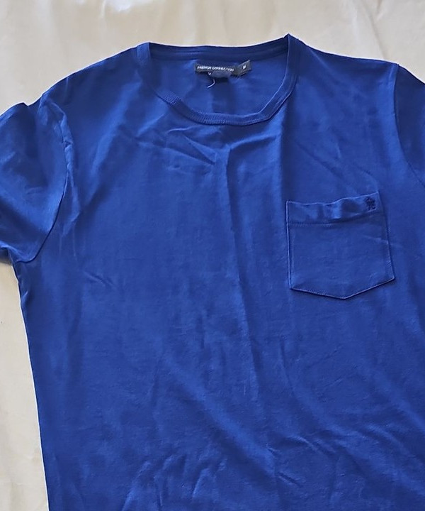 French Connection Men's Cobalt Blue Pocket T-Shirt M Q772 - Image 11