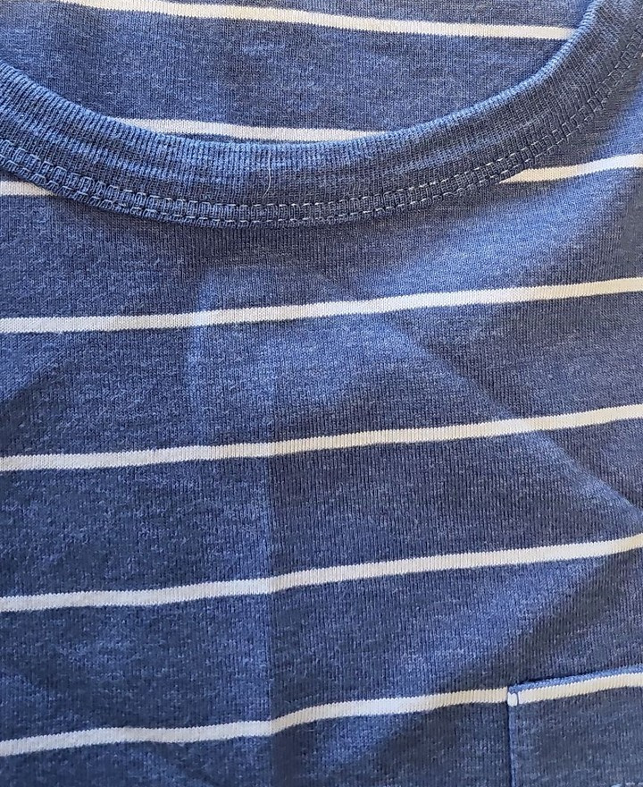 French Connection Men's Striped Pocket T-Shirt in Slate Blue M Q770 - Image 10