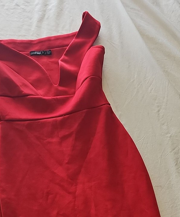 Boohoo Petite Red Off-the-Shoulder Bodycon Midi Dress uk 8 S809 - Image 12