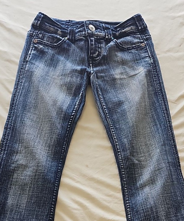 River Island Y2K Vintage Dark Wash Flare Jeans Size 8 T825 - Image 7
