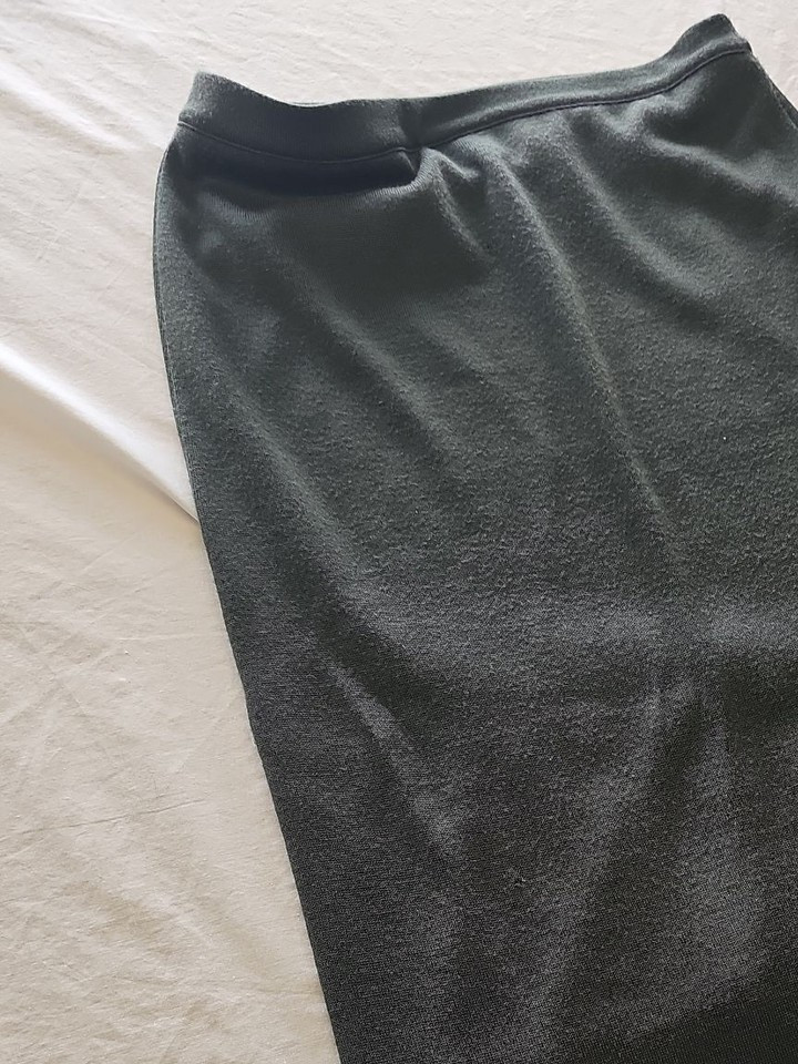 Vintage Italian-Made Dark Forest Green Acrylic Knit Pencil Skirt Size16 T836 - Image 12