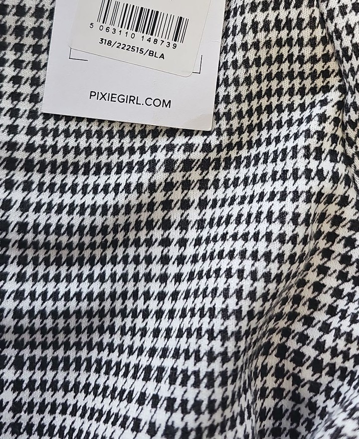 PixieGirl Monochrome Houndstooth Print Flare Leg Trousers - NWT uk8 T826 - Image 11