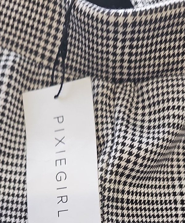PixieGirl Monochrome Houndstooth Print Flare Leg Trousers - NWT uk8 T826 - Image 8