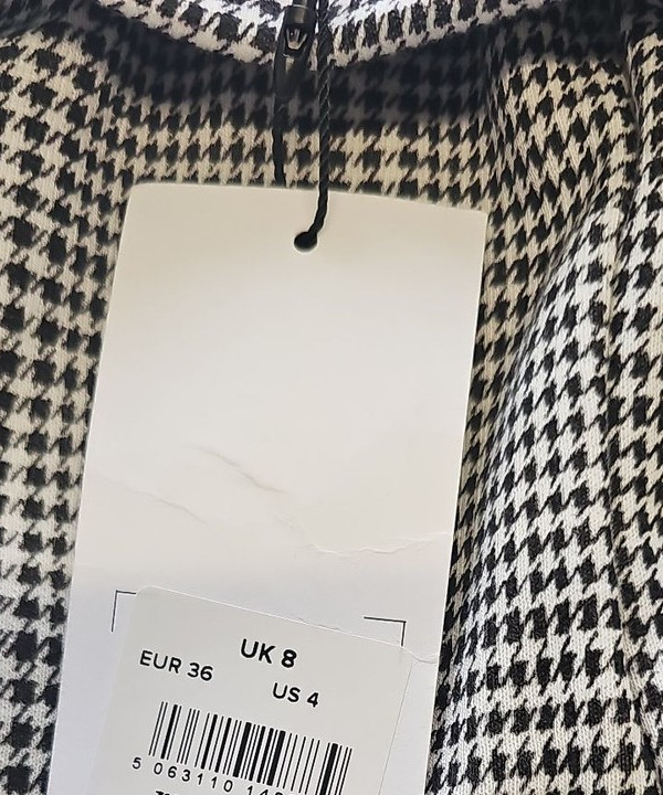 PixieGirl Monochrome Houndstooth Print Flare Leg Trousers - NWT uk8 T826 - Image 10