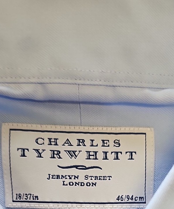 Charles Tyrwhitt Men's Light Blue Non-Iron Twill Dress Shirt - 18/37in U845 - Image 10