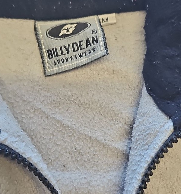 Vintage Billy Dean Sportswear Grey Quarter-Zip Fleece Pullover M X869 - Image 10