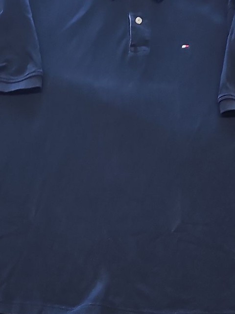 Tommy Hilfiger Classic Fit Navy Blue Polo Shirt XL V863 - Image 7
