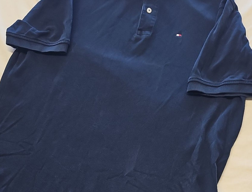 Tommy Hilfiger Classic Fit Navy Blue Polo Shirt XL V863 - Image 11