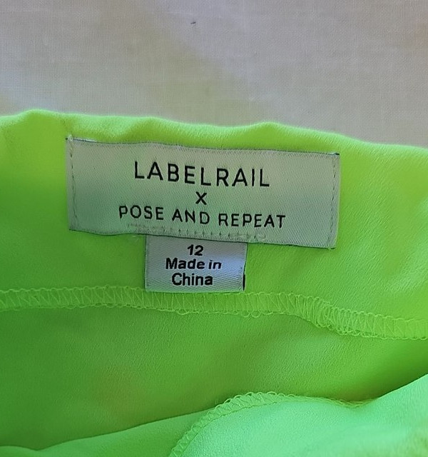 Labelrail x Pose and Repeat Neon Lime Sequin Tulle Mini Dress 12 Y884 - Image 10
