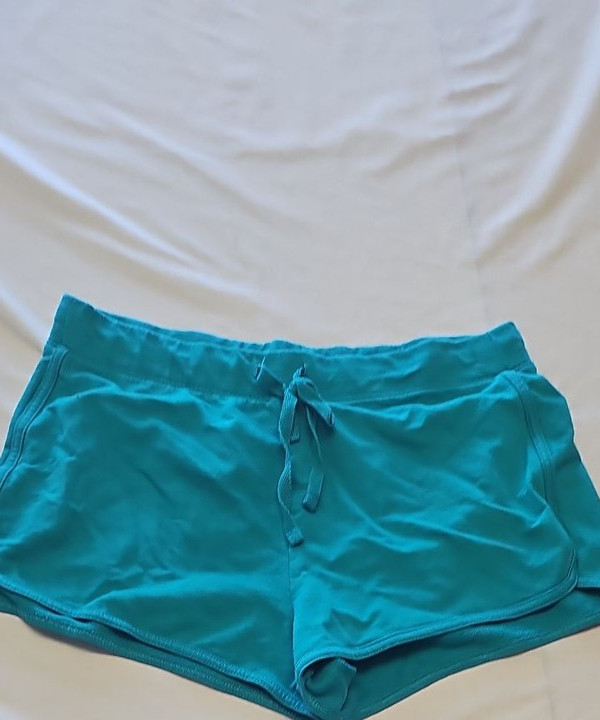 Papaya Women's Teal Cotton-Blend Lounge Shorts Size 12 Z894 - Image 6