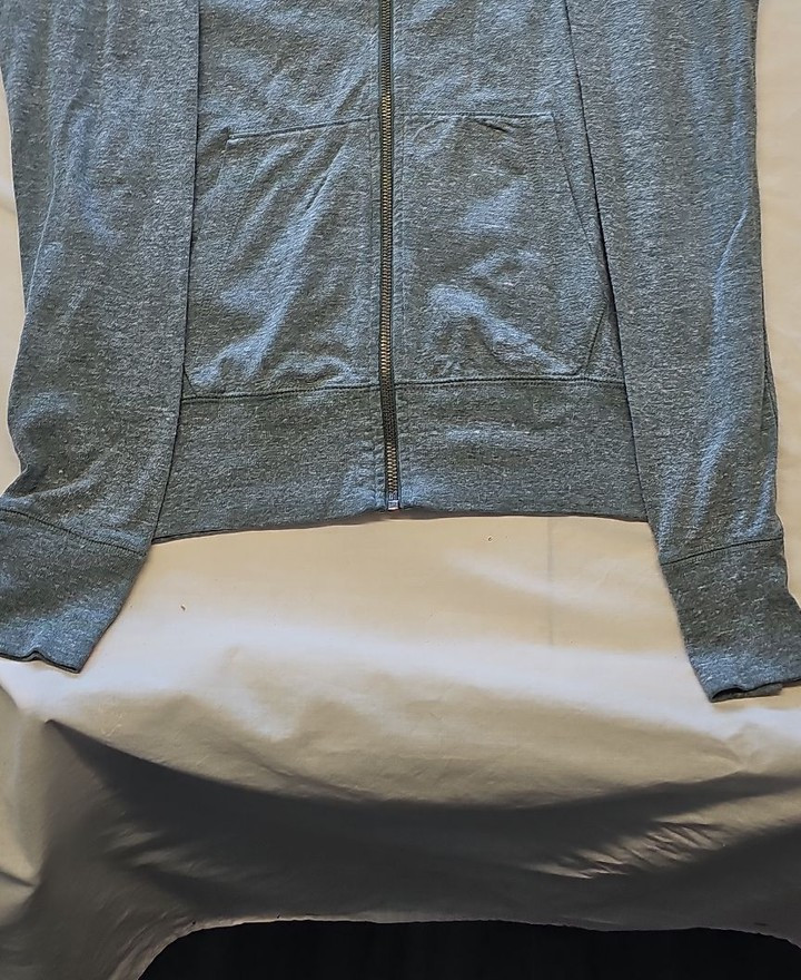 Nike Women's Heather Grey Zip-Up Hoodie 'Just Do It' Graphic AA908 - Image 8