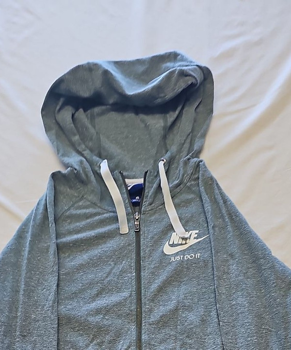 Nike Women's Heather Grey Zip-Up Hoodie 'Just Do It' Graphic AA908 - Image 7