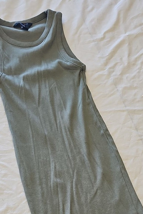 New Look 915 Girls Khaki Green Ribbed Midi Dress Age 10-11 BB927 - Image 11
