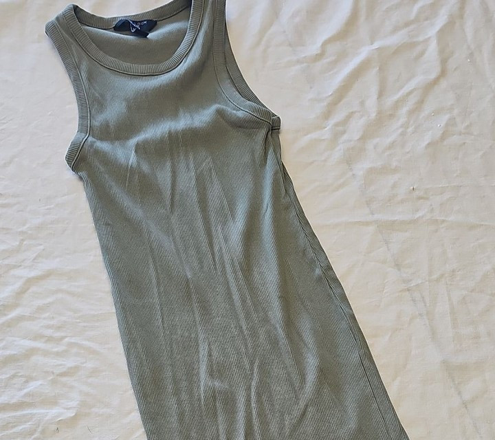 New Look 915 Girls Khaki Green Ribbed Midi Dress Age 10-11 BB927 - Image 10