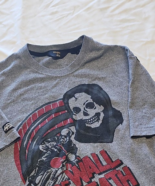 Superdry Wall of Death Skull Graphic T-Shirt Grey Marl AA922 - Image 11
