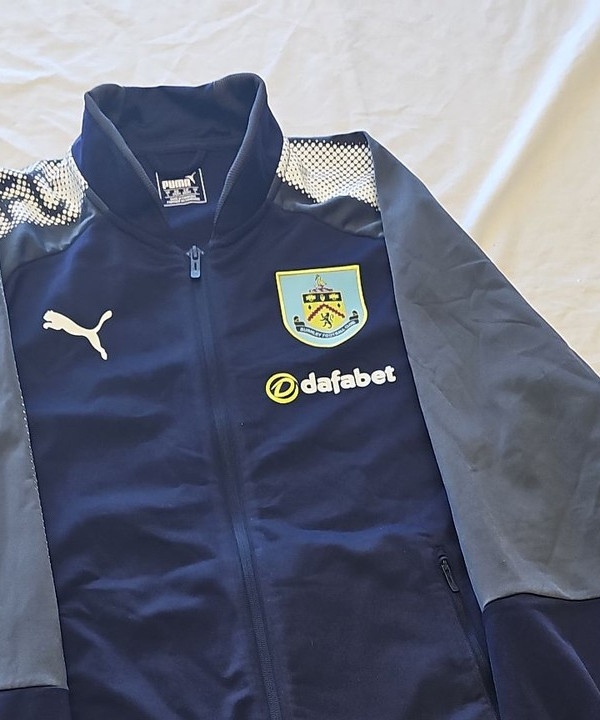 Puma Burnley FC Training Track Jacket Navy Grey Dafabet Men's L FF411 - Image 10