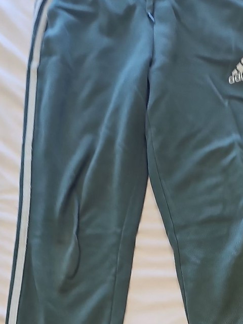 Adidas Men's Sage Green 3-Stripe Joggers small FF408 - Image 6