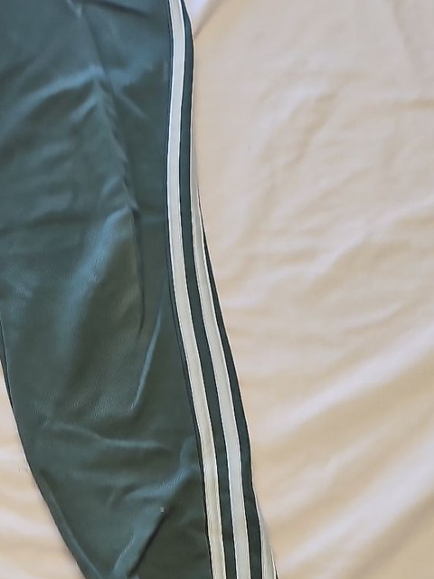 Adidas Men's Sage Green 3-Stripe Joggers small FF408 - Image 7