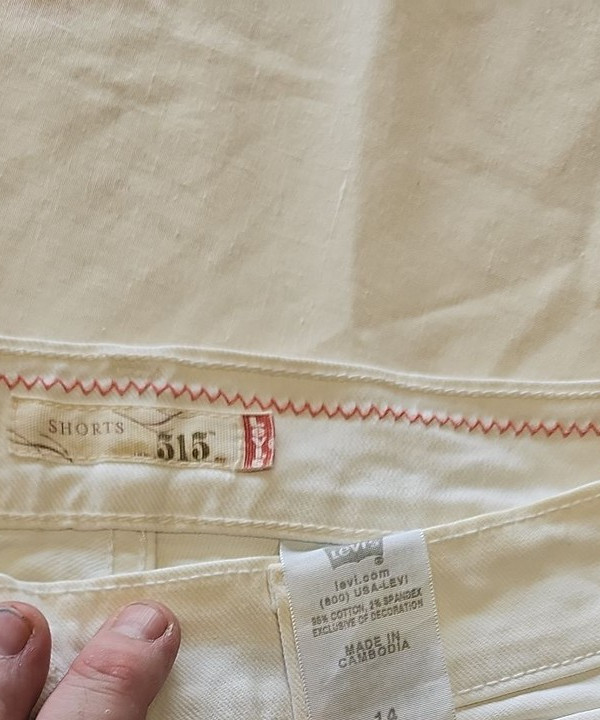 Levi's 515 White Denim Shorts Size 14 Womens 14 DD961 - Image 8