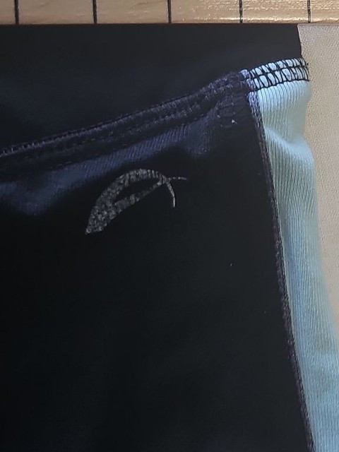 F&F Active Women's Cropped Leggings Black with Light Blue Contrast uk10 MM36 - Image 9