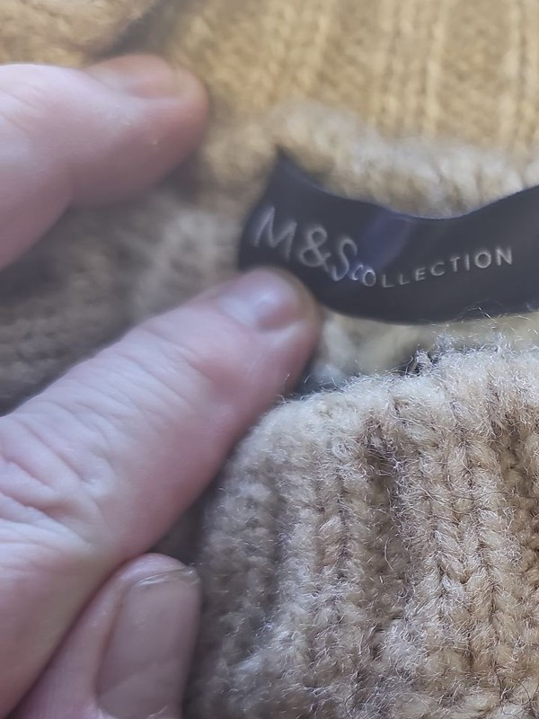 M&S Collection Fair Isle Knit Jumper in Beige and Navy s MM1003 - Image 8