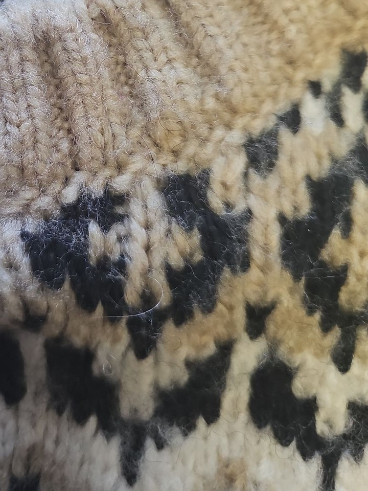 M&S Collection Fair Isle Knit Jumper in Beige and Navy s MM1003 - Image 9