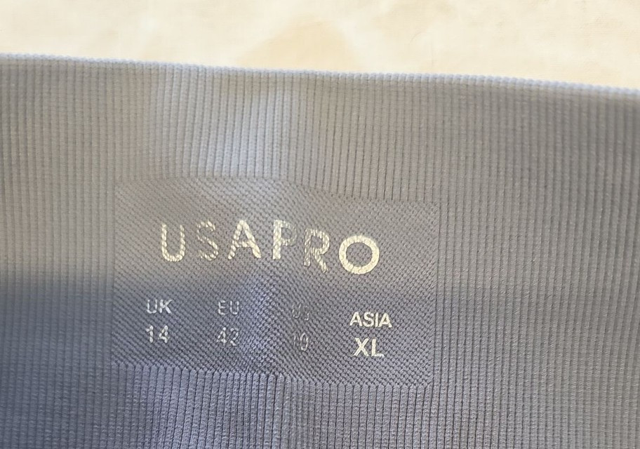 USA PRO Women's Seamless Cropped Leggings Periwinkle Blue UK 14 LL22 - Image 8