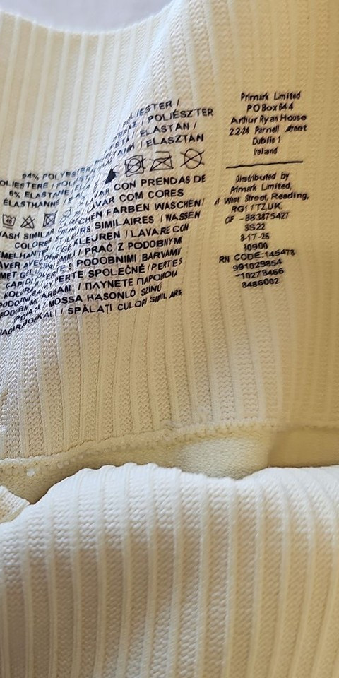 Primark Work Out Pale Yellow Ribbed High-Waisted Seamless Leggings uk 10/12 LL26 - Image 9