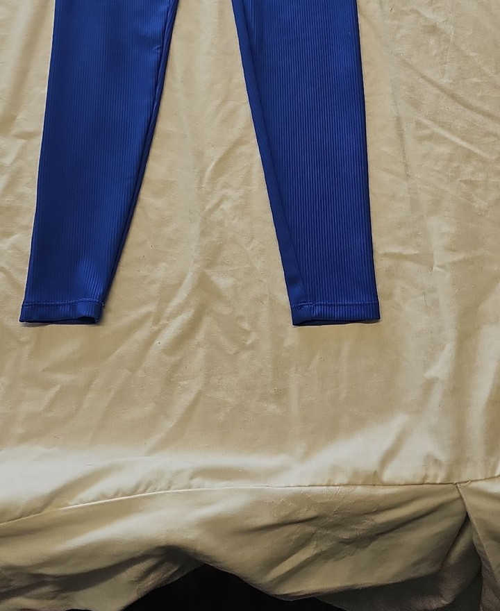 South Beach Royal Blue Ribbed Seamless Performance Leggings size 8 LL24 - Image 8
