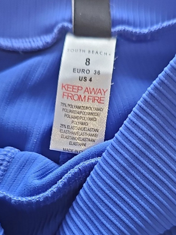 South Beach Royal Blue Ribbed Seamless Performance Leggings size 8 LL24 - Image 11