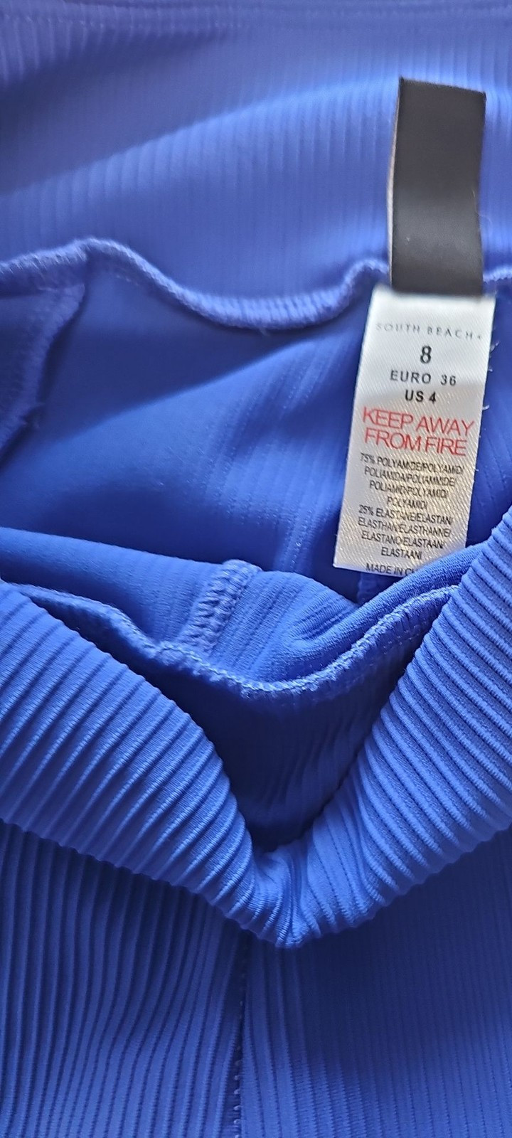 South Beach Royal Blue Ribbed Seamless Performance Leggings size 8 LL24 - Image 12
