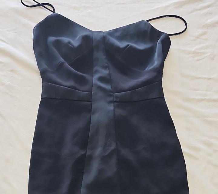 H&M Black Satin Cocktail Dress with Spaghetti Straps eur34 LL202 - Image 8