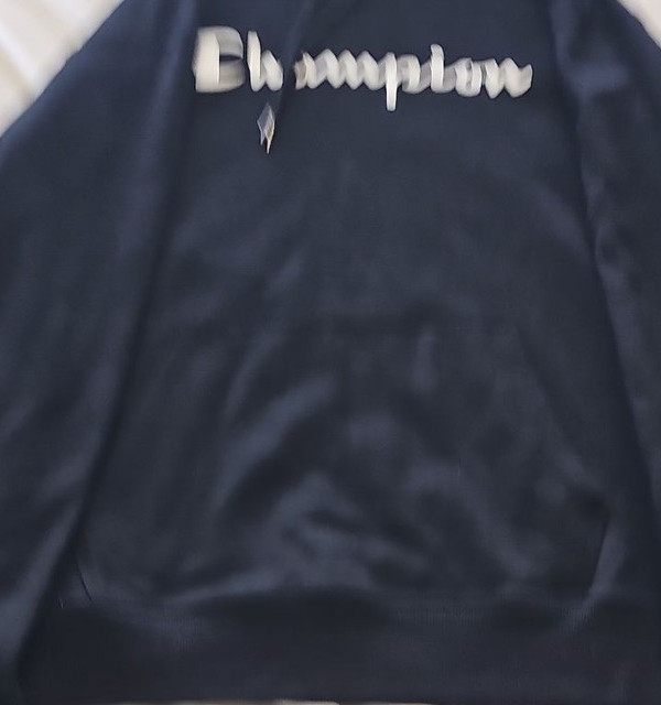Champion Men's Navy Blue Script Logo Pullover Hoodie usa m LL1002 - Image 7