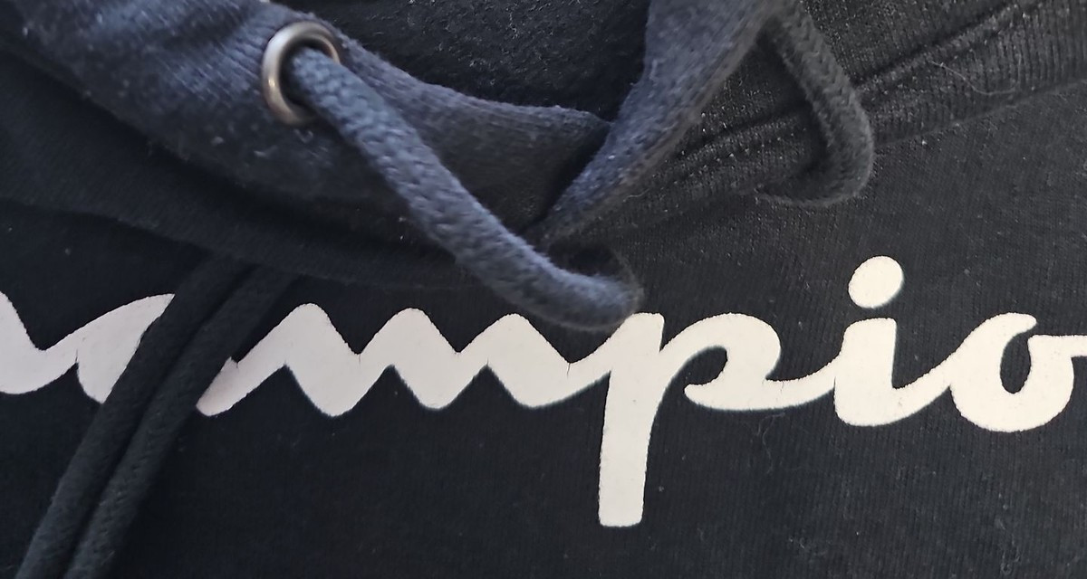 Champion Men's Navy Blue Script Logo Pullover Hoodie usa m LL1002 - Image 10