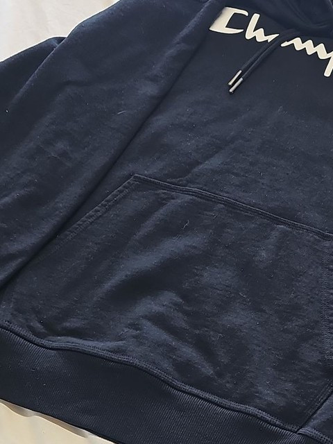 Champion Men's Navy Blue Script Logo Pullover Hoodie usa m LL1002 - Image 11