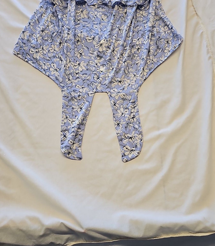 F&F Blue Floral Tie-Front Sleeveless Blouse UK16 KK209 - Image 5