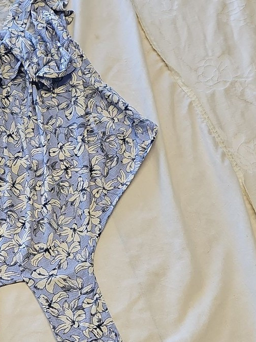 F&F Blue Floral Tie-Front Sleeveless Blouse UK16 KK209 - Image 9