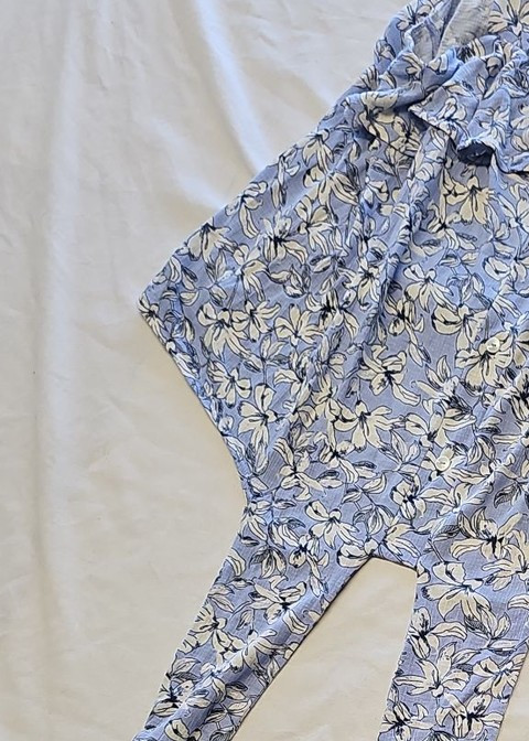 F&F Blue Floral Tie-Front Sleeveless Blouse UK16 KK209 - Image 10